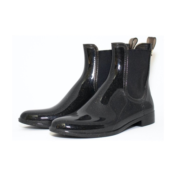 M Missoni Black Gold Sparkle Chelsea Rainboots - Picture 2 of 4